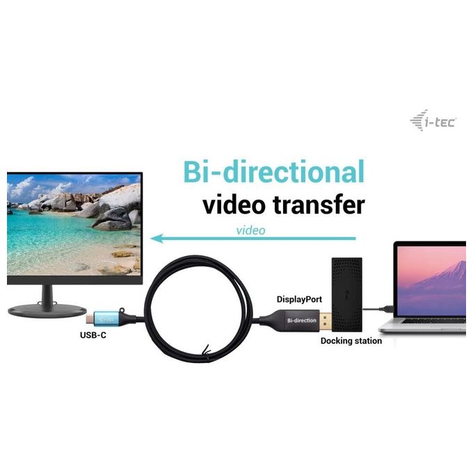 I-Tec Usb-c Displayport Bi-Directional Cable Adapter 8k-30hz 150cm