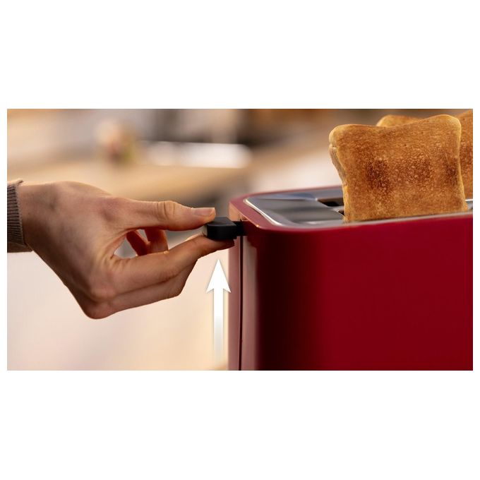 Bosch TAT3M124 MyMoment Tostapane Compatto 2 Fette 950 W con Funzione Scongelamento e Riscaldamento colore Rosso