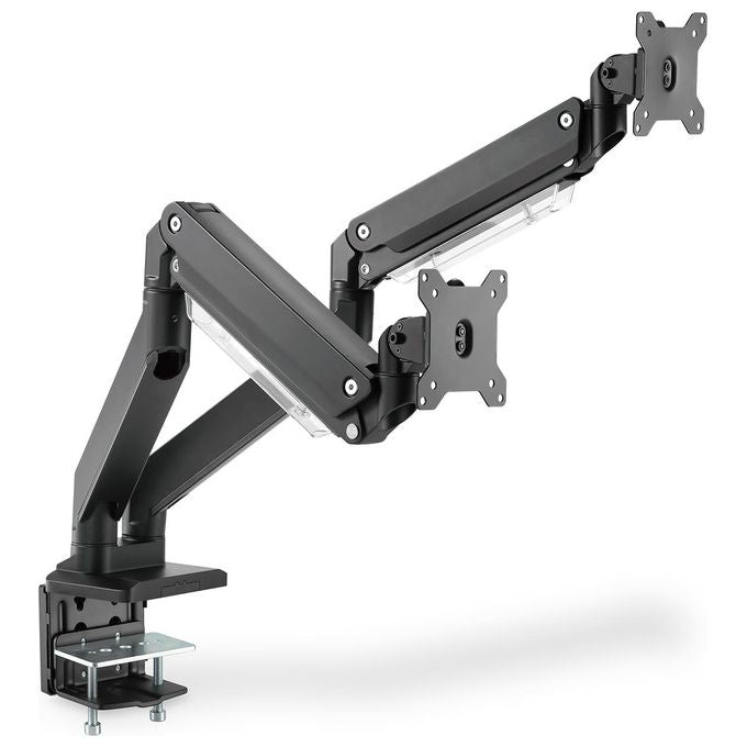 Digitus DA-90427 Supporto per doppio monitor 2x 35'' 2x 15 Kg Regolazione in altezza Molla a gas VESA 75 100 colore Nero