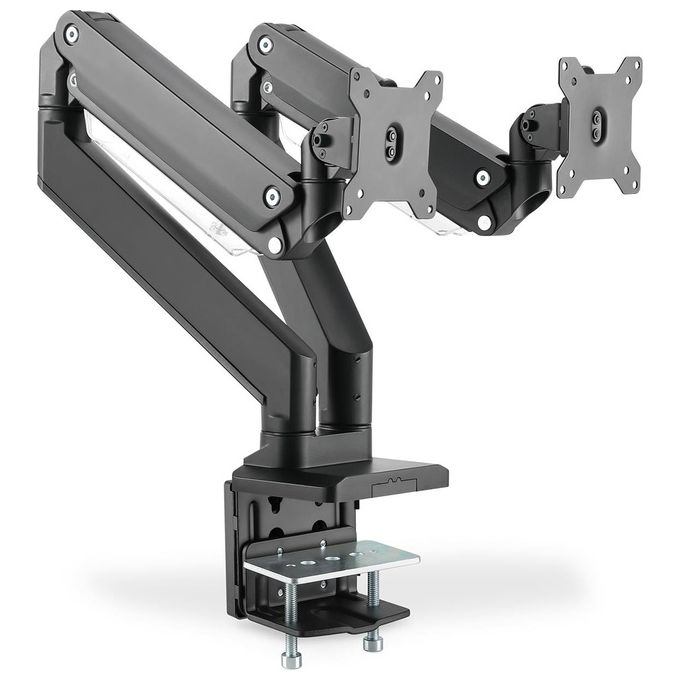 Digitus DA-90427 Supporto per doppio monitor 2x 35'' 2x 15 Kg Regolazione in altezza Molla a gas VESA 75 100 colore Nero