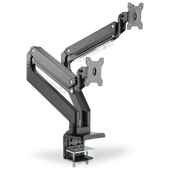 Digitus DA-90427 Supporto per doppio monitor 2x 35'' 2x 15 Kg Regolazione in altezza Molla a gas VESA 75 100 colore Nero