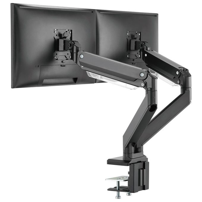 Digitus DA-90427 Supporto per doppio monitor 2x 35'' 2x 15 Kg Regolazione in altezza Molla a gas VESA 75 100 colore Nero
