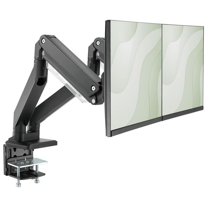 Digitus DA-90427 Supporto per doppio monitor 2x 35'' 2x 15 Kg Regolazione in altezza Molla a gas VESA 75 100 colore Nero