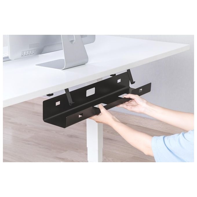 Digitus DA-90450 Canalina Gestione Cavi Sottoscrivania in Acciaio 60 cm Portata 5 Kg colore Nero