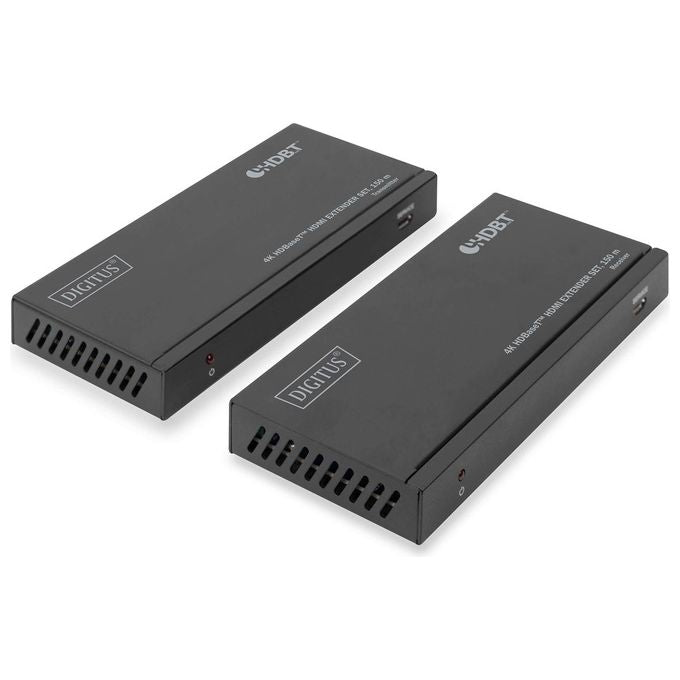 Digitus DS-55508 Set Extender HDMI HDBaseT 4K 60Hz 150 m PoC HDCP 2.2 HDR RS232 IR bidirezionale colore Nero