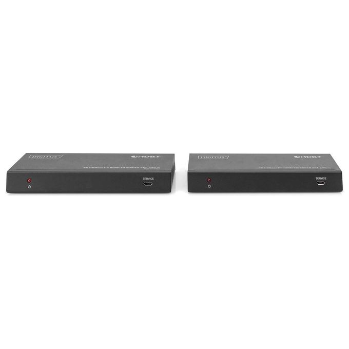 Digitus DS-55508 Set Extender HDMI HDBaseT 4K 60Hz 150 m PoC HDCP 2.2 HDR RS232 IR bidirezionale colore Nero