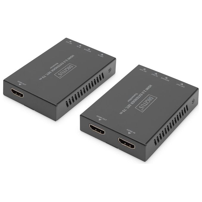 Digitus DS-55506 Set di estensione HDMI 4K-60Hz fino a 70 m supporto HDR HDCP 2.2 PoC colore Nero