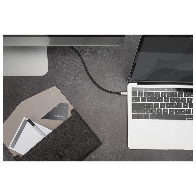 Digitus DB-300220-010-S Cavo USB-C USB-C USB 3.2 Gen 1 5 Gbit-s 4K 60Hz USB Power Delivery 60W 1 m colore Nero