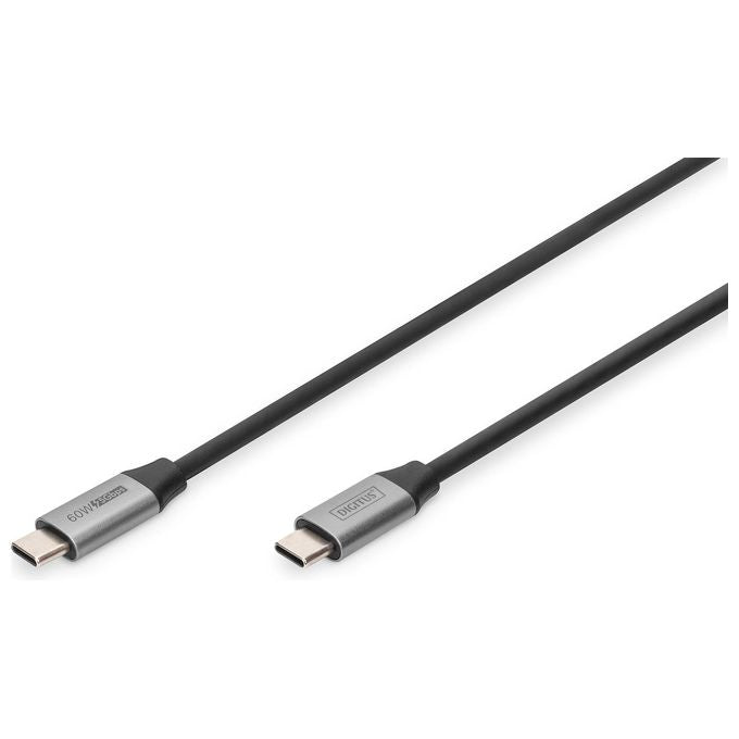 Digitus DB-300220-010-S Cavo USB-C USB-C USB 3.2 Gen 1 5 Gbit-s 4K 60Hz USB Power Delivery 60W 1 m colore Nero