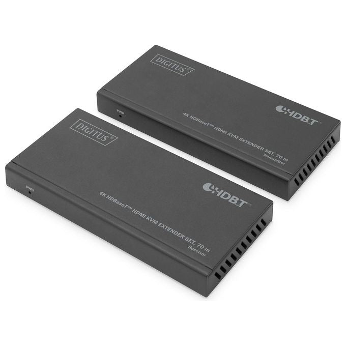 Digitus DS-55512 Set di estensori KVM HDMI 4K HDBaseT 70 m risoluzione 3840x2160 Pixel cavo Cat5e Cat6 Cat6a Cat7 Cat8 PoC alimentazione 12 V colore Nero
