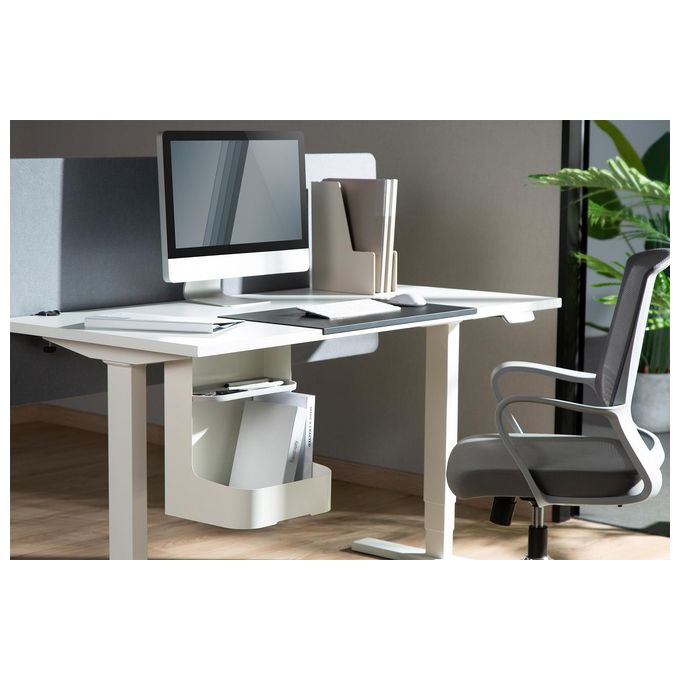 Digitus DA-90444 Ripiano Sotto Scrivania Portaoggetti Acciaio e Plastica Carico Massimo 5 Kg Colore Bianco