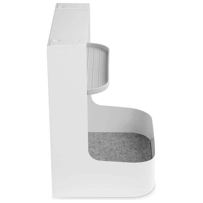 Digitus DA-90444 Ripiano Sotto Scrivania Portaoggetti Acciaio e Plastica Carico Massimo 5 Kg Colore Bianco