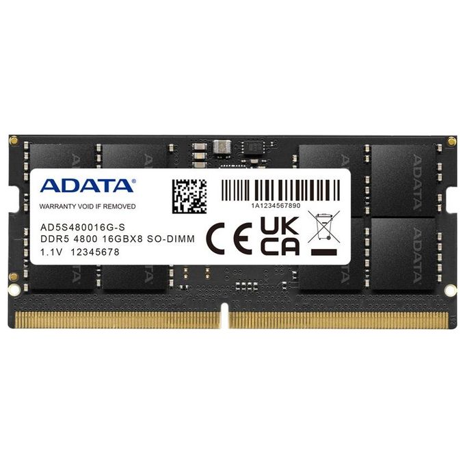 ADATA AD5S480016G-S Modulo RAM DDR5 SO-DIMM 16 GB 4800 MT-s CL40 1,1 V colore Nero