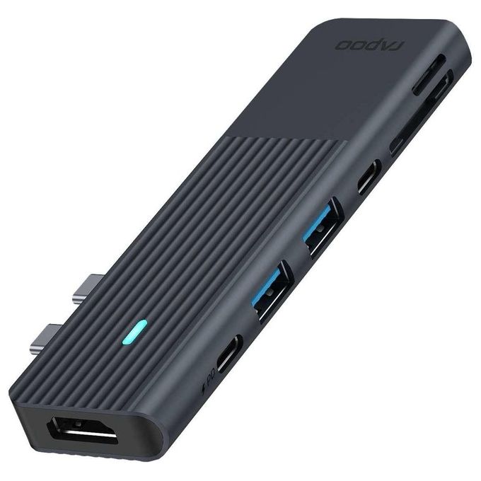 Rapoo Adattatore Multiporta USB-C 7-in-2 Grigio