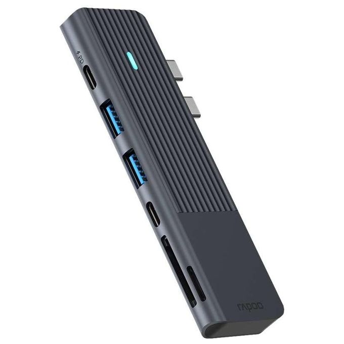 Rapoo Adattatore Multiporta USB-C 7-in-2 Grigio