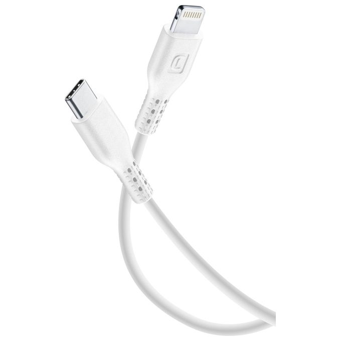 Cellularline USBDATAC2LMFITABW Cavo USB-C Lightning MFi 120 cm 30W compatibile Apple colore Bianco