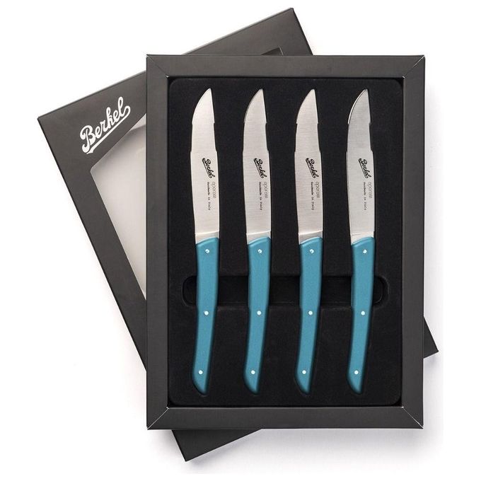 Berkel Set Coltelli da Bistecca 4 Pezzi Color Blu Petrolio