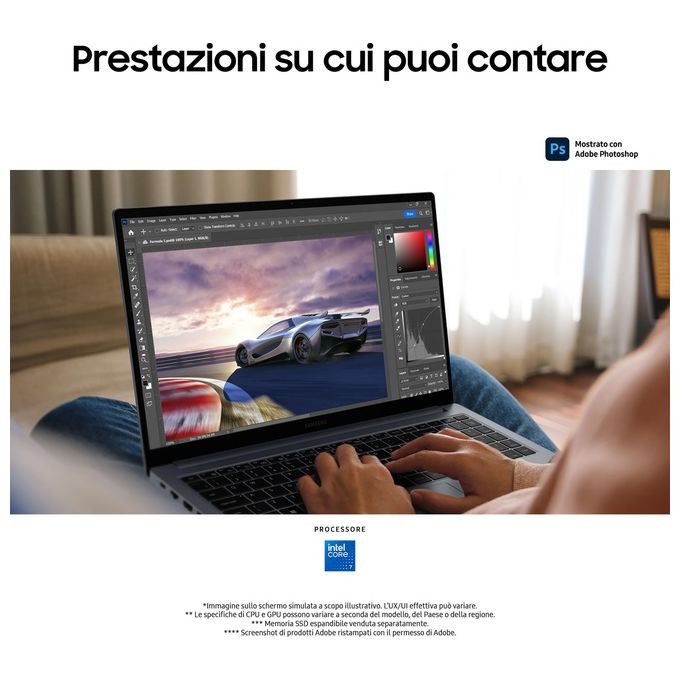 Samsung NP750XGK-KG1IT Galaxy Book4 Notebook 15,6'' Intel Core 7 150U 16GB RAM 512GB SSD Windows 11 Home colore Moonstone Gray