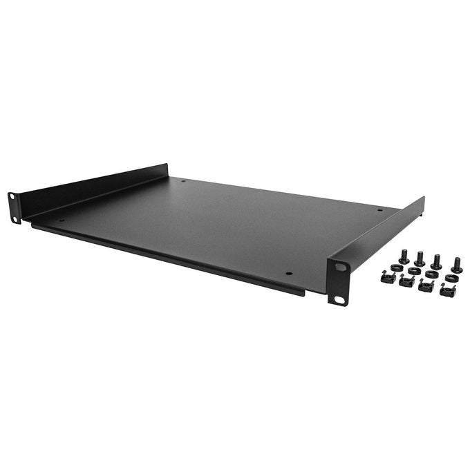 StarTech SHELF-1U-12-FIXED-S Mensola Rack 19'' 1U in Acciaio SPCC da 2 mm Portata 25 kg colore Nero