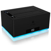 ICY BOX 60820 IB-127CL-U3 Docking Station per 2x HDD SSD SATA 2.5 e 3.5 USB 3.2 Gen 1 Type-A e Type-C Clonazione Offline colore Nero