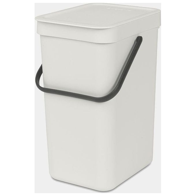 Brabantia 213281 Sort and Go Pattumiera 12 L con Coperchio Stay Open colore Grigio Chiaro