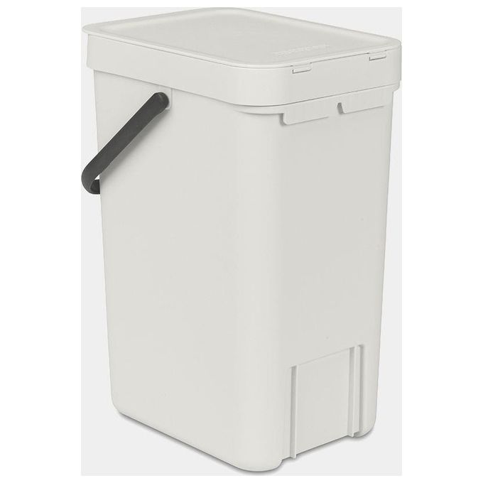 Brabantia 213281 Sort and Go Pattumiera 12 L con Coperchio Stay Open colore Grigio Chiaro