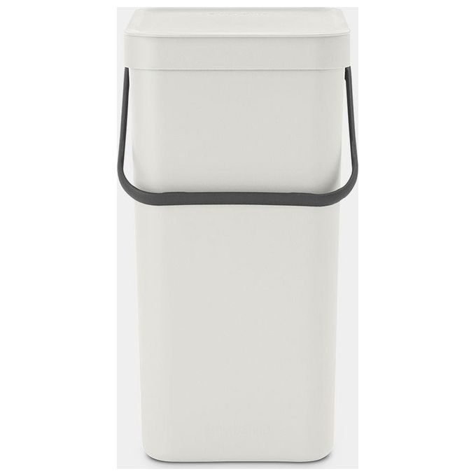Brabantia 213465 Sort and Go Pattumiera 16 L con Maniglia e Coperchio Stay Open Rimovibile Facile da Pulire Riciclabile al 100% colore Light Grey