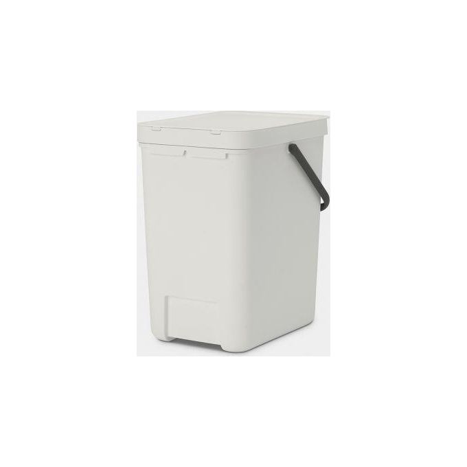 Brabantia 214400 Sort and Go Pattumiera da Incasso 25L con Maniglia di Trasporto e Coperchio Stay Open colore Grigio Chiaro
