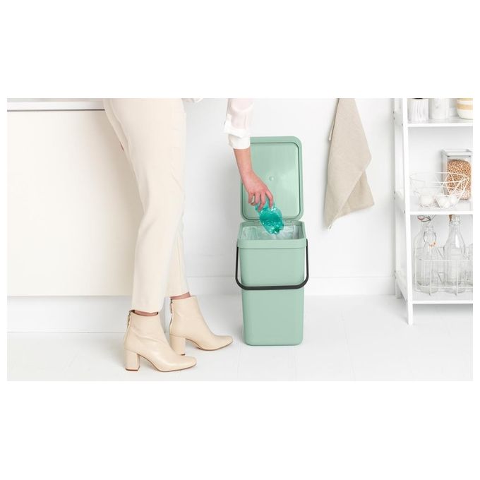 Brabantia Sort e Go Contenitore per Rifiuti Verde Giada 25 Litri