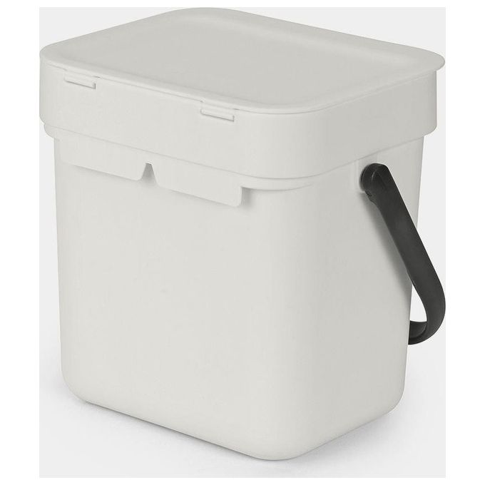 Brabantia Sort e Go Contenitore per Rifiuti Grigio Chiaro 3 Litri