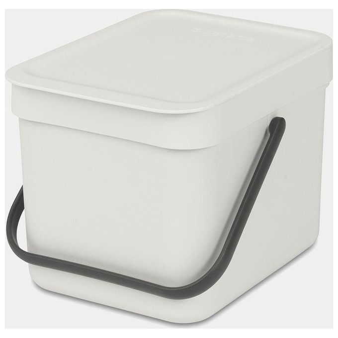Brabantia Sort e Go Contenitore per Rifiuti Grigio Chiaro 6 Litri