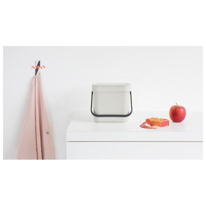 Brabantia Sort e Go Contenitore per Rifiuti Grigio Chiaro 6 Litri