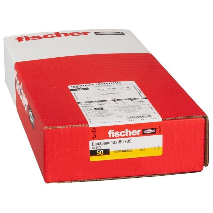 Fischer DuoXpand 10x180 FUS con Vite a Testa Esagonale Flangiata in Acciaio Zincato 50 Pezzi