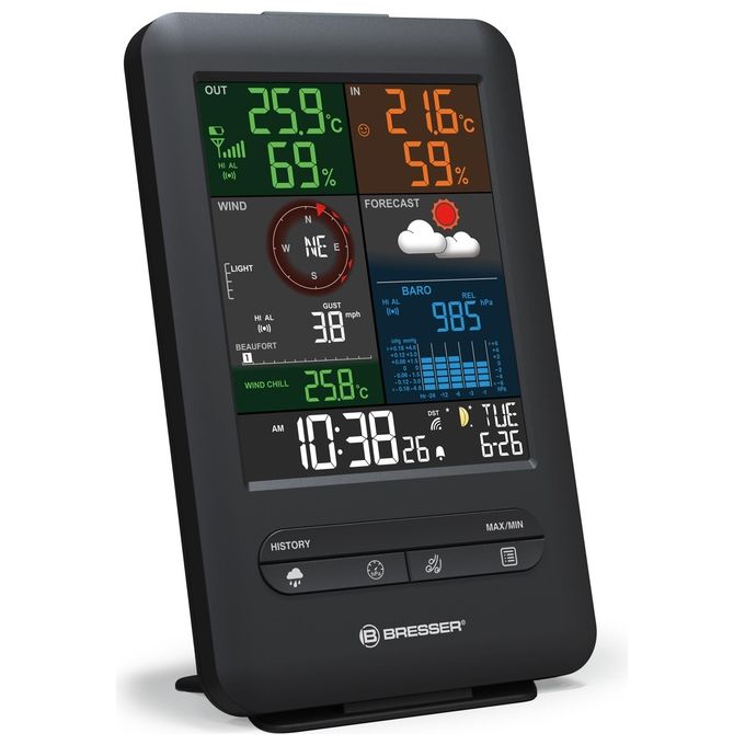 Bresser 7002525 Stazione Meteo 5 in 1 Beaufort Wireless Display a Colori Temperatura Umidita' Vento Precipitazioni
