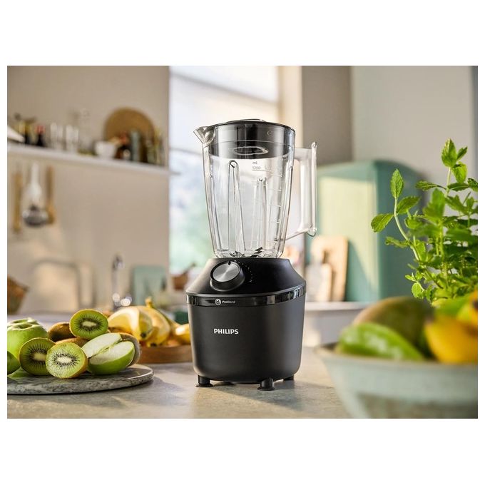 Philips HR2291-01 Serie 3000 Frullatore da tavolo ProBlend 600 W 2 L bicchiere vetro tritaghiaccio colore Nero