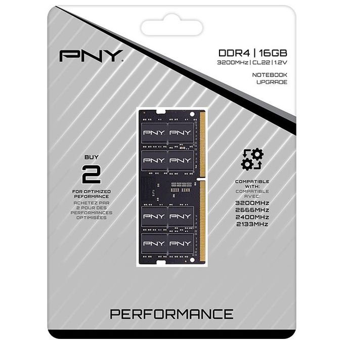 PNY MN16GSD43200-TB Performance Memoria RAM DDR4 16 GB 3200 MHz SO-DIMM Single-channel CL22