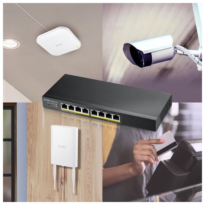 ZYXEL GS1915-8EP-EU0101F Switch Gestito 8 Porte Gigabit Ethernet con PoE+ 60 W Design Senza Ventole colore Nero