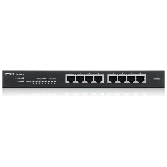 Zyxel GS1915-8-EU0101 Switch Gestito 8 Porte Gigabit Ethernet Senza Ventole NebulaFlex colore Nero
