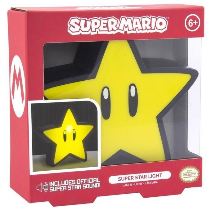 Paladone 05100 Super Mario Super Star Lampada Proiettore LED Touch da Tavolo colore Multicolore