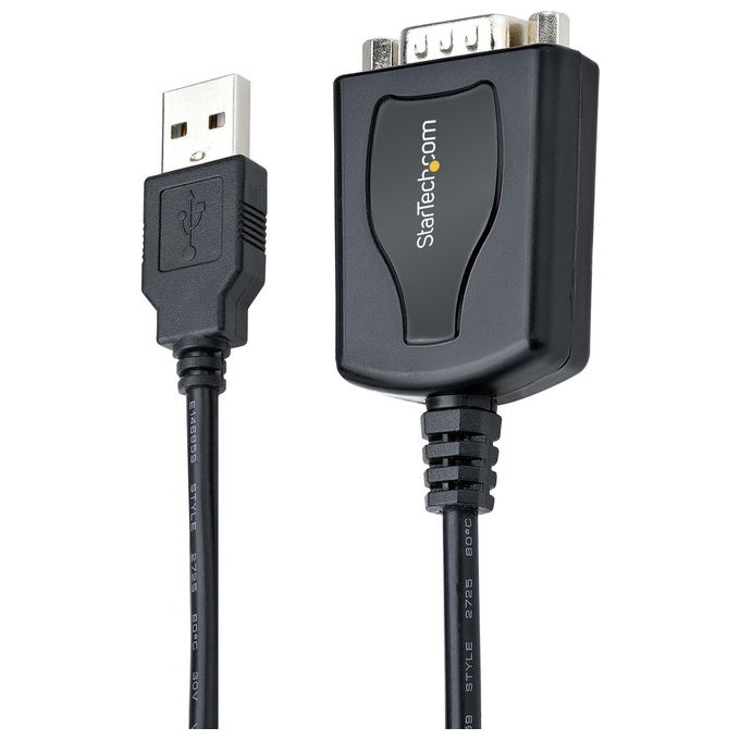 StarTech 1P3FPC-USB-SERIAL Cavo Adattatore USB a Seriale RS232 DB9 Maschio Chipset Prolific PL2303RA Lunghezza 0.91 m Compatibile Windows Mac Linux colore Nero