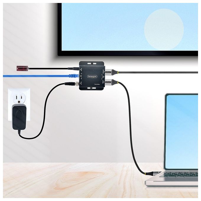 StarTech EXTEND-HDMI-4K40C6P1 Extender HDMI via Ethernet 4K 30Hz fino a 40m 1080p 60Hz fino a 70m Audio 7.1 canali Power over Cable Kit IR incluso colore Nero