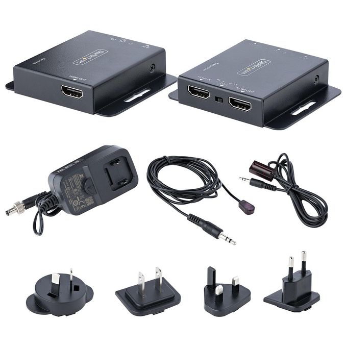 StarTech EXTEND-HDMI-4K40C6P1 Extender HDMI via Ethernet 4K 30Hz fino a 40m 1080p 60Hz fino a 70m Audio 7.1 canali Power over Cable Kit IR incluso colore Nero