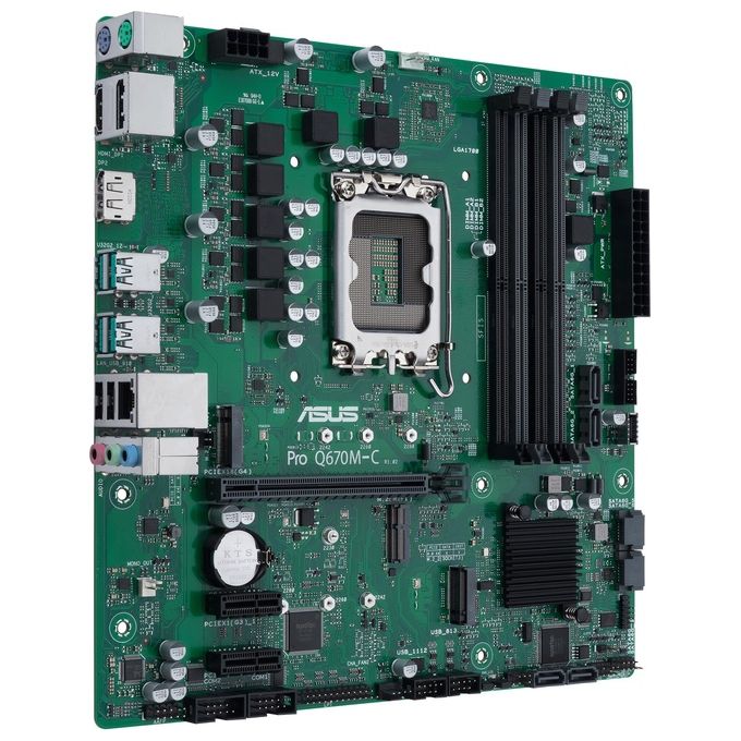 ASUS 90MB19E0-M2EAYC PRO Q670M-C-CSM Scheda Madre Intel Micro-ATX DDR5 PCIe 4.0 M.2 HDMI DisplayPort colore Nero