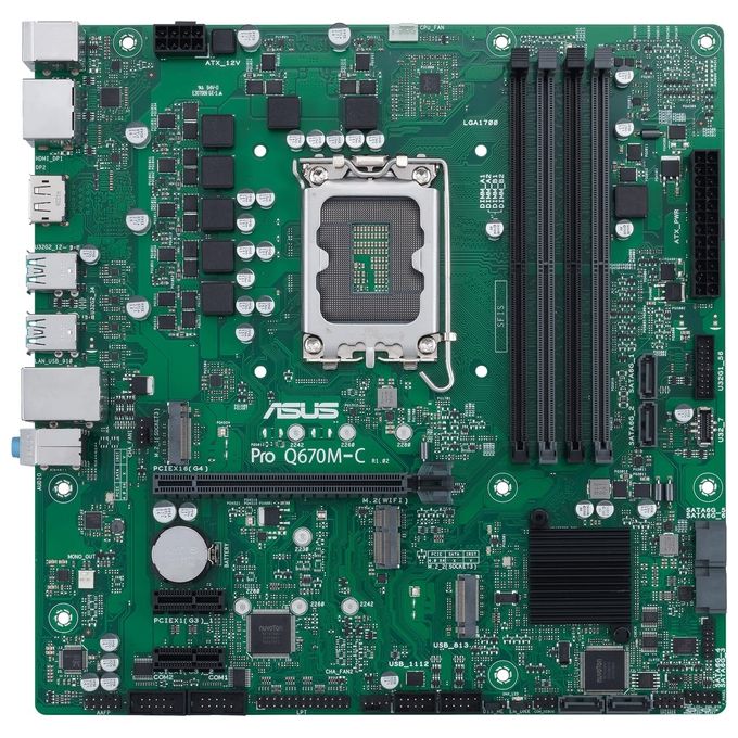 ASUS 90MB19E0-M2EAYC PRO Q670M-C-CSM Scheda Madre Intel Micro-ATX DDR5 PCIe 4.0 M.2 HDMI DisplayPort colore Nero
