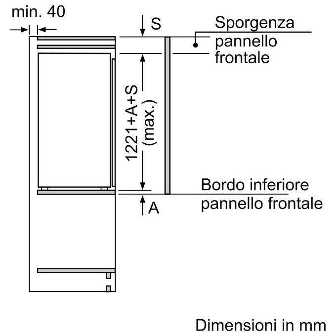 Bosch KIR41VFE0 Serie 4 Frigorifero da Incasso 204 L 122 cm Classe E 35 dB FreshSense EcoAirflow colore Bianco
