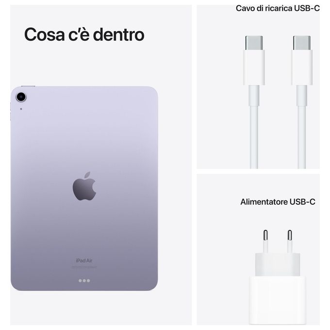 Apple MM6R3TY-A iPad Air 5a Generazione Tablet 10.9'' Apple M1 8 Core 64GB Wi-Fi + Cellular 5G colore Grigio Siderale