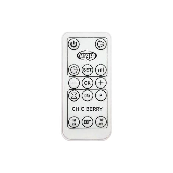 Argo 191070199 Chic Berry Termoventilatore Ceramico a Parete 2000W Display LED Telecomando Timer colore Ciliegia