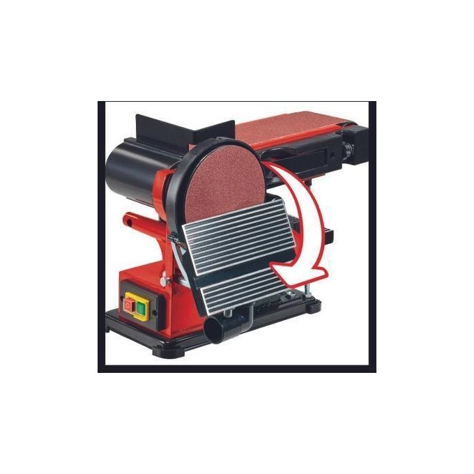 Einhell 4419257 TC-US 380 Levigatrice a nastro e disco 380 W motore a induzione con aspirazione polvere colore Nero