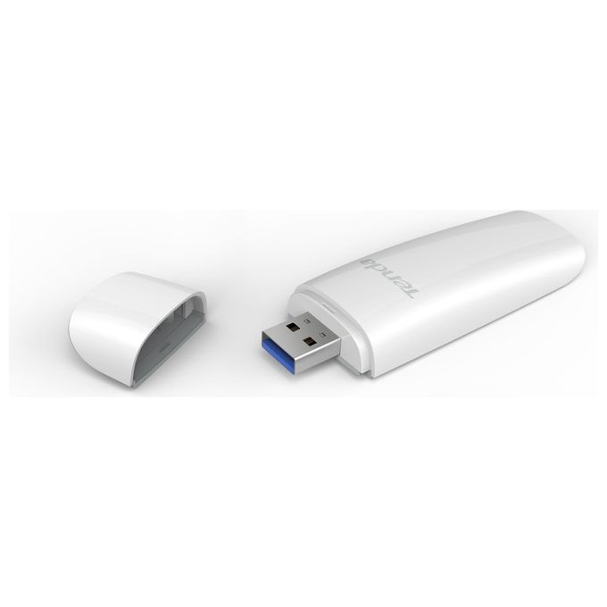 Tenda U18 AX1800 Adattatore USB WiFi 6 Dual Band 2.4GHz 574Mbps 5GHz 1201Mbps USB 3.0 MU-MIMO OFDMA Windows 10 11 colore Bianco