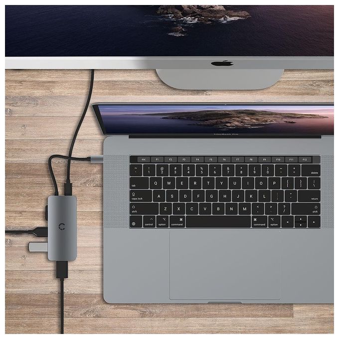 Cygnett BSA-MPA-CG-PUCHUB-BLK Unite PocketMate Hub USB-C 6 in 1 HDMI 4K USB 3.1 Gen 1 PD 100W colore Grigio